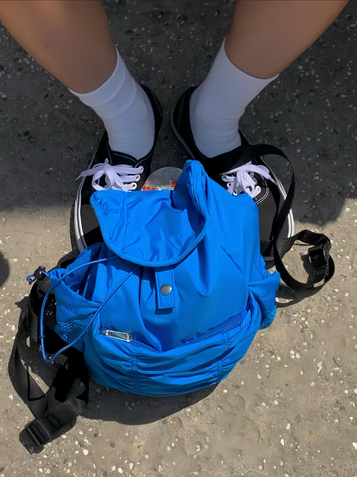 ANNA AMMONS "Jenny's Journey" Blue Nylon Backpack - Lightweight Americana Casual Daypack