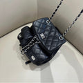 ANNA AMMONS "City Walk" Quilted Mini Backpack - Elegant Multi-Pocket Chain Bag