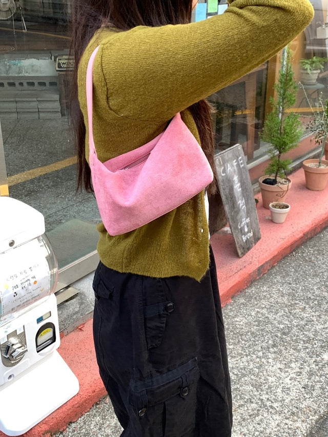 ANNA AMMONS Strawberry Pink Hobo Bag - Chic Leather Handbag for Women