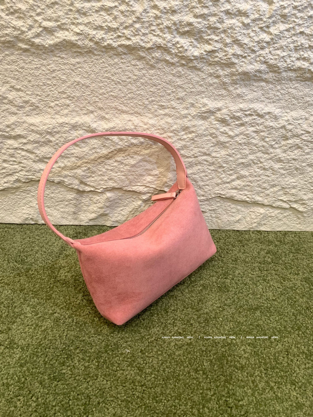 ANNA AMMONS Strawberry Pink Hobo Bag - Chic Leather Handbag for Women