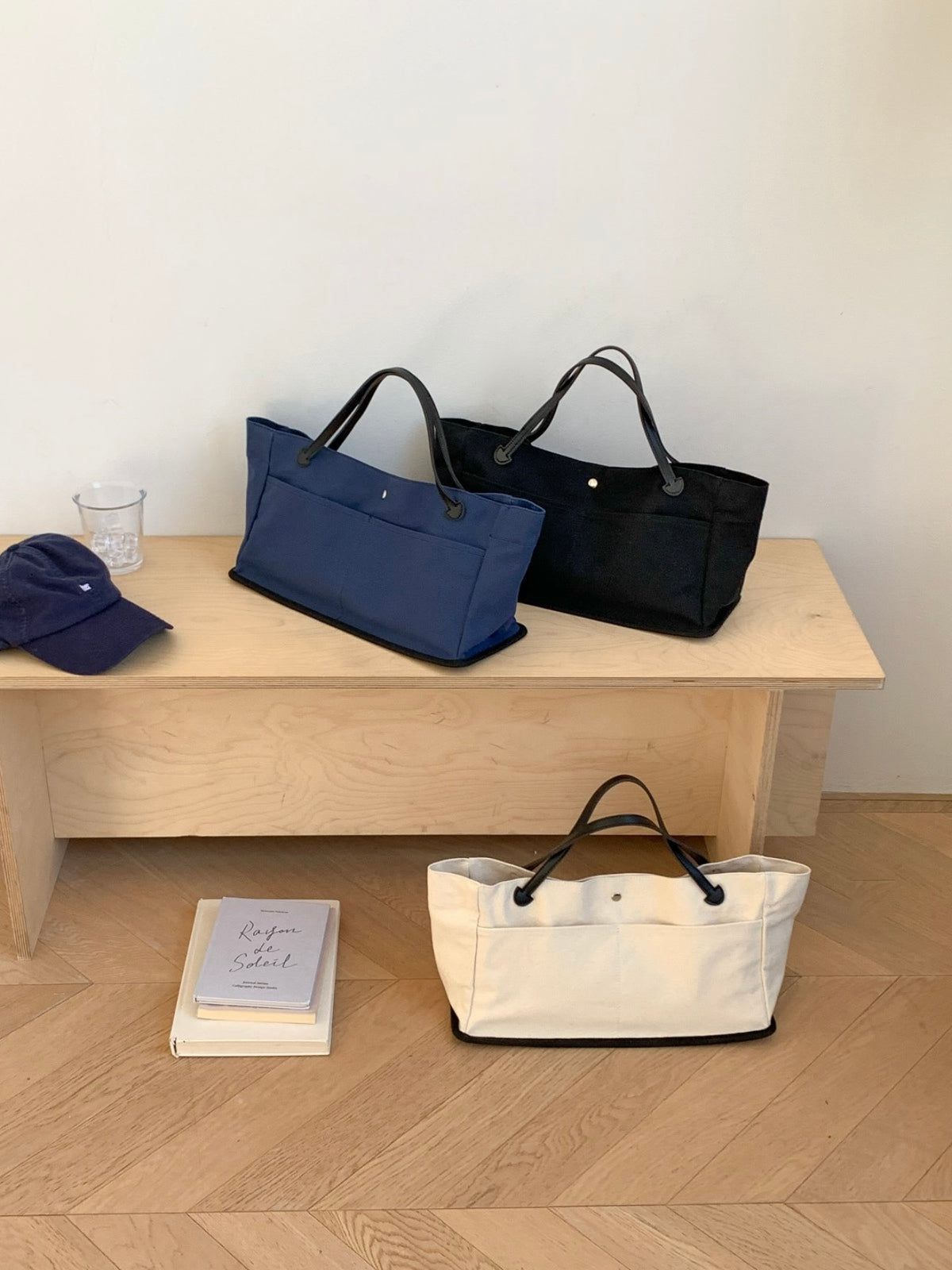 ANNA AMMONS "Left Bank" Parisian Canvas Tote - Independent Designer Large Capacity Bag