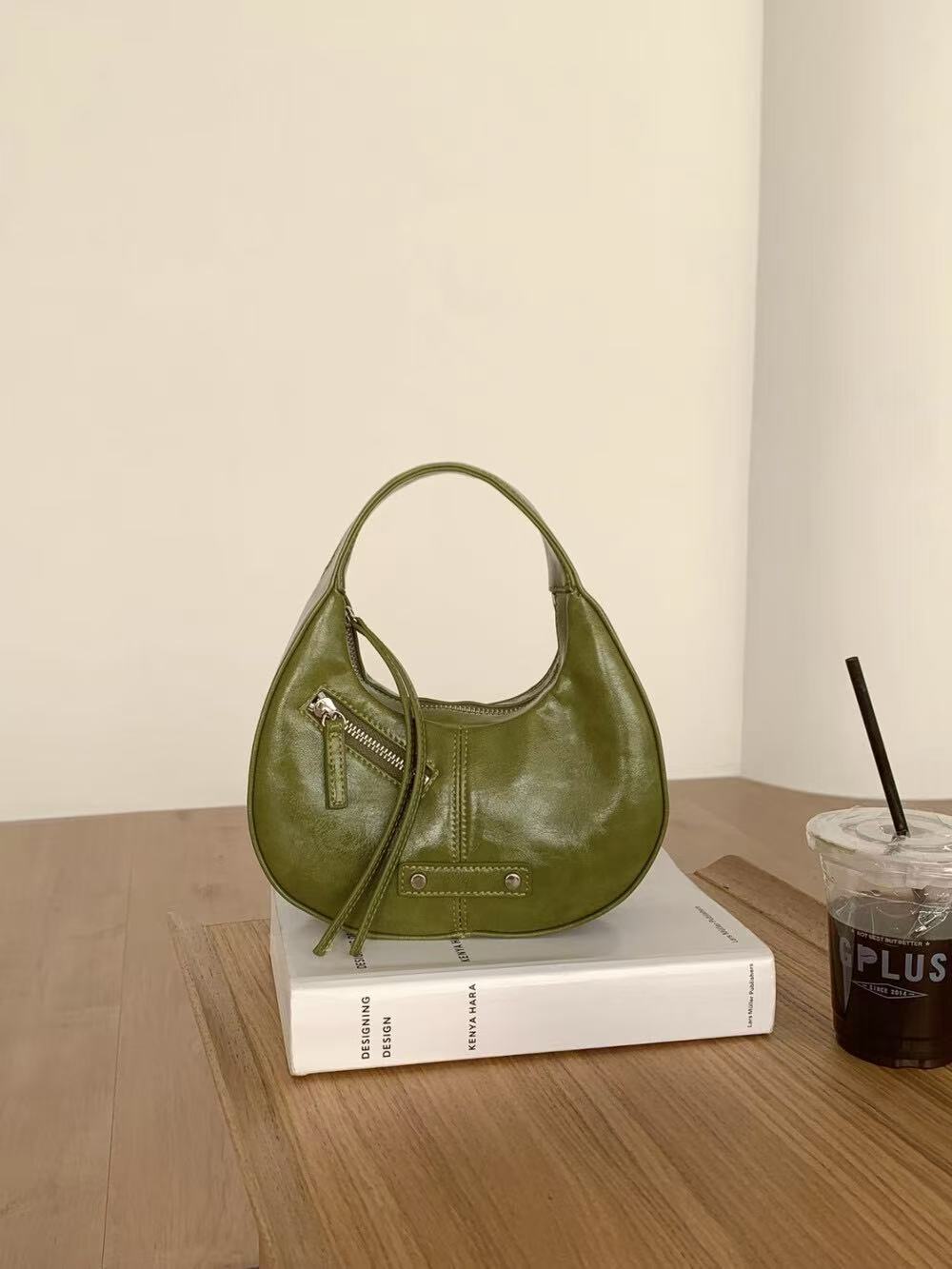 ANNA AMMONS Crescent Hobo Bag for Women - Trendy Half Moon Underarm Bag 2026 Spring Collection