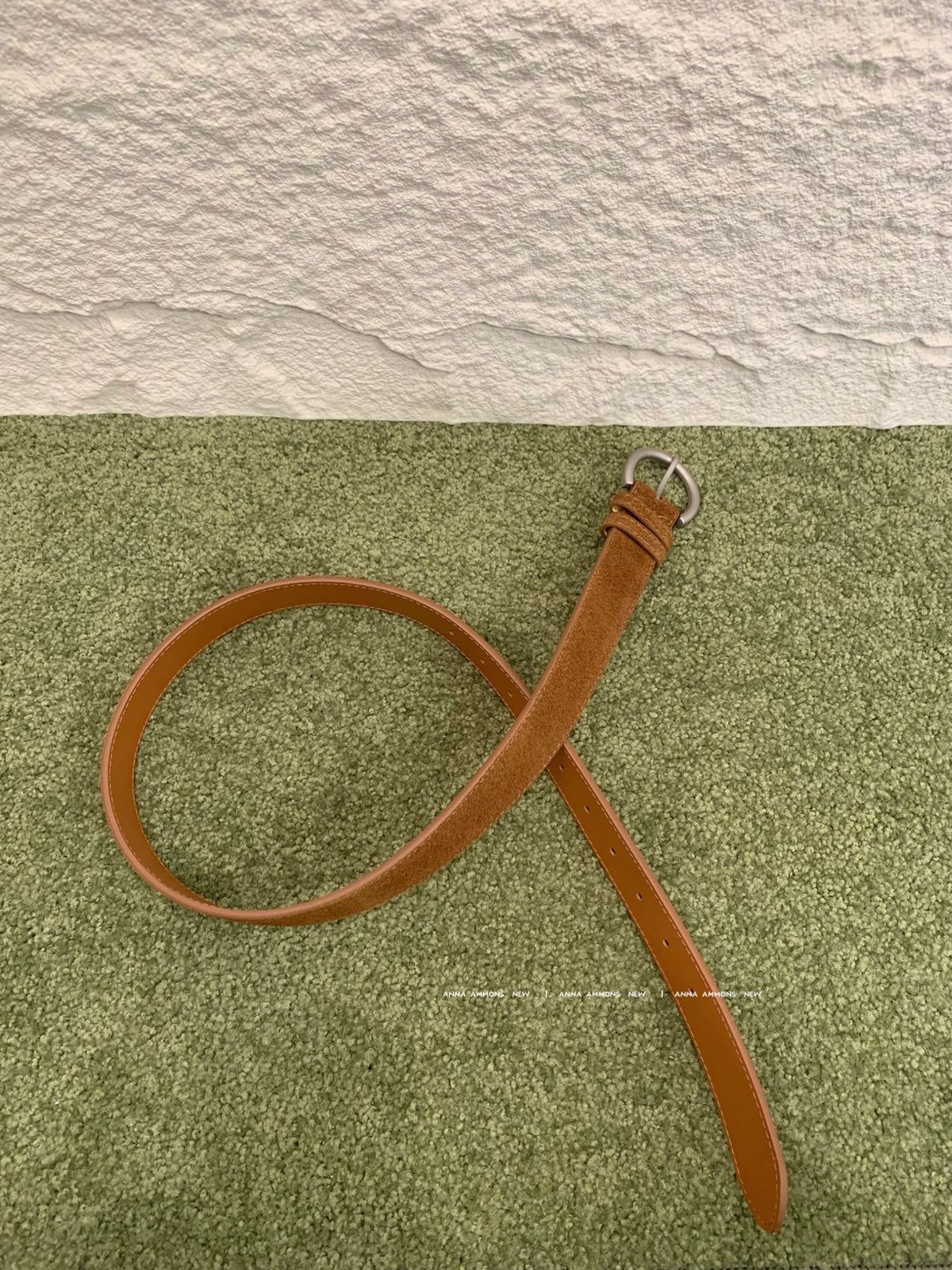 ANNA AMMONS Vintage Genuine Nubuck Leather Belt - Premium Matte Cowhide Waistband