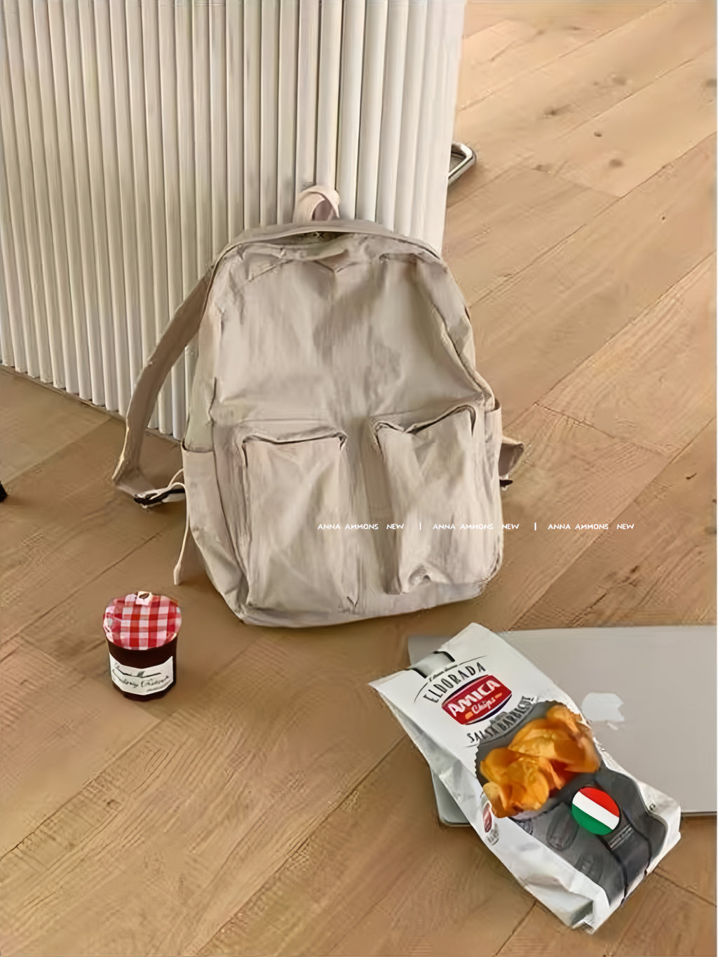 ANNA AMMONS "Pixel Art" Large Capacity Backpack - Trendy Americana Schoolbag