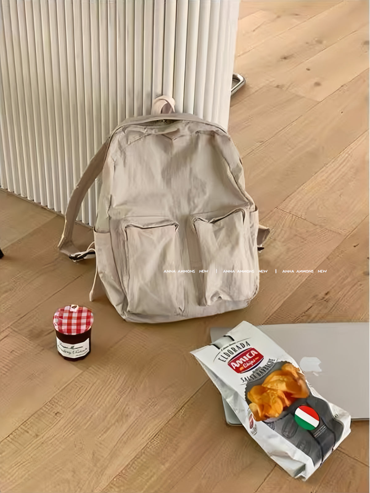 ANNA AMMONS "Pixel Art" Large Capacity Backpack - Trendy Americana Schoolbag