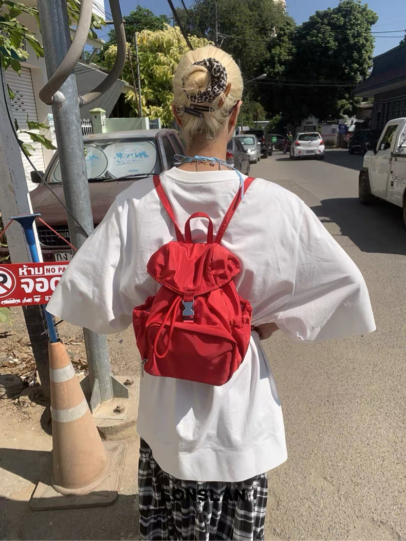 ANNA AMMONS "Mountain Bound" Mini Nylon Backpack - Playful Lightweight Daypack