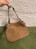 ANNA AMMONS Handwoven Straw Tote Bag - Retro Artisanal Summer Shoulder Bag