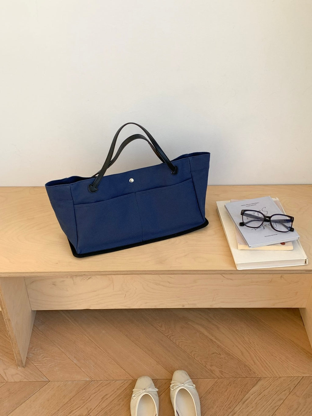 ANNA AMMONS "Left Bank" Parisian Canvas Tote - Independent Designer Large Capacity Bag