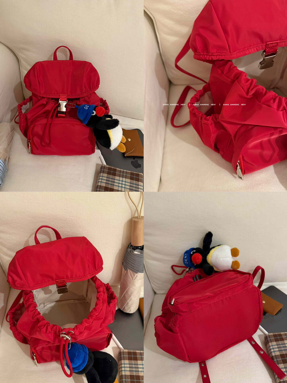 ANNA AMMONS "Mountain Bound" Mini Nylon Backpack - Playful Lightweight Daypack